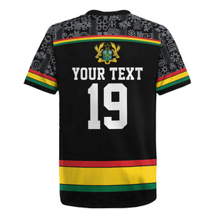 Custom World Football 2026 Ghana Rugby Jersey Black Star Adinkra Heritage Black Version