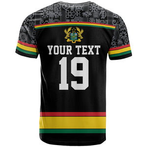 Custom World Football 2026 Ghana T shirt Black Star Adinkra Heritage Black Version