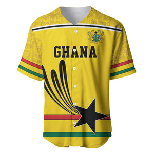 Custom World Football 2026 Ghana Baseball Jersey Black Star Adinkra Heritage Yellow Version