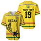 Custom World Football 2026 Ghana Baseball Jersey Black Star Adinkra Heritage Yellow Version