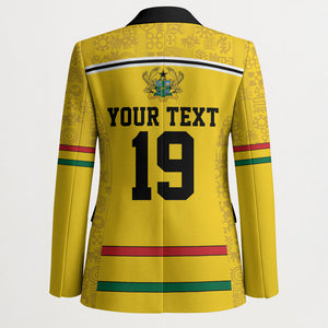 Custom World Football 2026 Ghana Blazer Black Star Adinkra Heritage Yellow Version