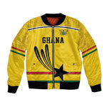 Custom World Football 2026 Ghana Bomber Jacket Black Star Adinkra Heritage Yellow Version