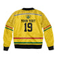Custom World Football 2026 Ghana Bomber Jacket Black Star Adinkra Heritage Yellow Version