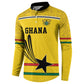 Custom World Football 2026 Ghana Button Sweatshirt Black Star Adinkra Heritage Yellow Version