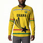Custom World Football 2026 Ghana Button Sweatshirt Black Star Adinkra Heritage Yellow Version