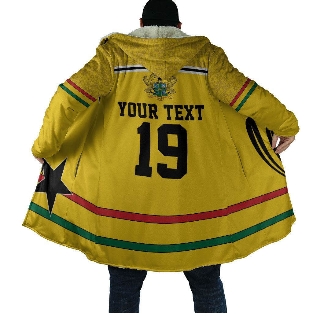 Custom World Football 2026 Ghana Cloak Black Star Adinkra Heritage Yellow Version