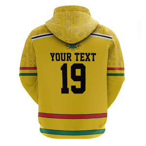 Custom World Football 2026 Ghana Hoodie Black Star Adinkra Heritage Yellow Version