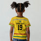 Custom World Football 2026 Ghana Kid T shirt Black Star Adinkra Heritage Yellow Version