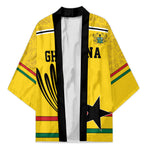Custom World Football 2026 Ghana Kimono Black Star Adinkra Heritage Yellow Version