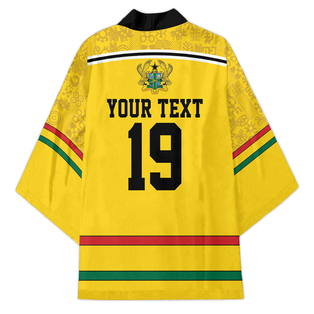 Custom World Football 2026 Ghana Kimono Black Star Adinkra Heritage Yellow Version