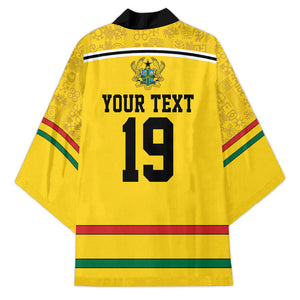 Custom World Football 2026 Ghana Kimono Black Star Adinkra Heritage Yellow Version