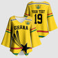 Custom World Football 2026 Ghana Kimono Sleeve Blouse Black Star Adinkra Heritage Yellow Version