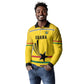 Custom World Football 2026 Ghana Long Sleeve Polo Shirt Black Star Adinkra Heritage Yellow Version