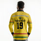 Custom World Football 2026 Ghana Long Sleeve Polo Shirt Black Star Adinkra Heritage Yellow Version