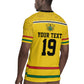 Custom World Football 2026 Ghana Rugby Jersey Black Star Adinkra Heritage Yellow Version