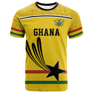 Custom World Football 2026 Ghana T shirt Black Star Adinkra Heritage Yellow Version