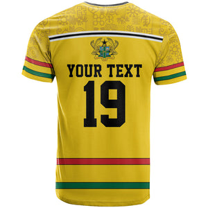 Custom World Football 2026 Ghana T shirt Black Star Adinkra Heritage Yellow Version
