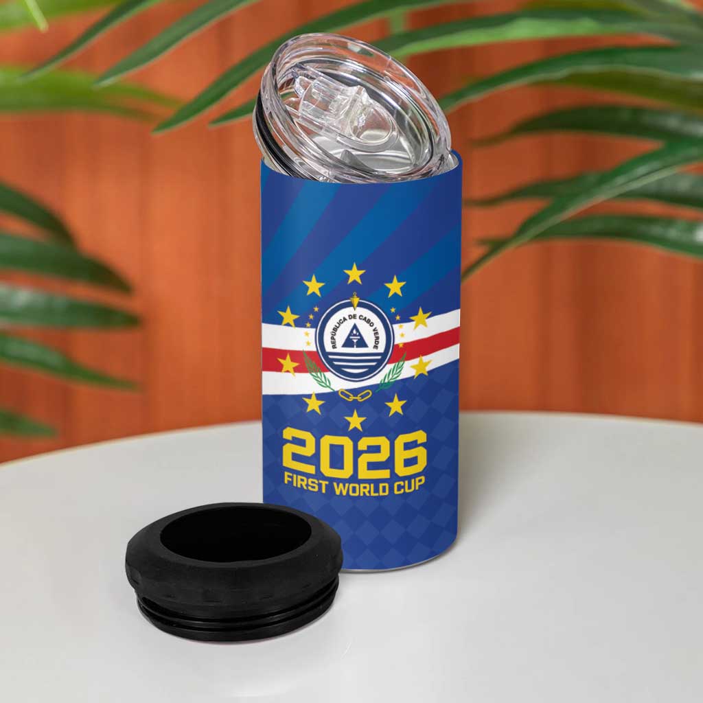 Cape Verde Football 2026 4 in 1 Can Cooler Tumbler Historic First World Cup Appearance - African Pride