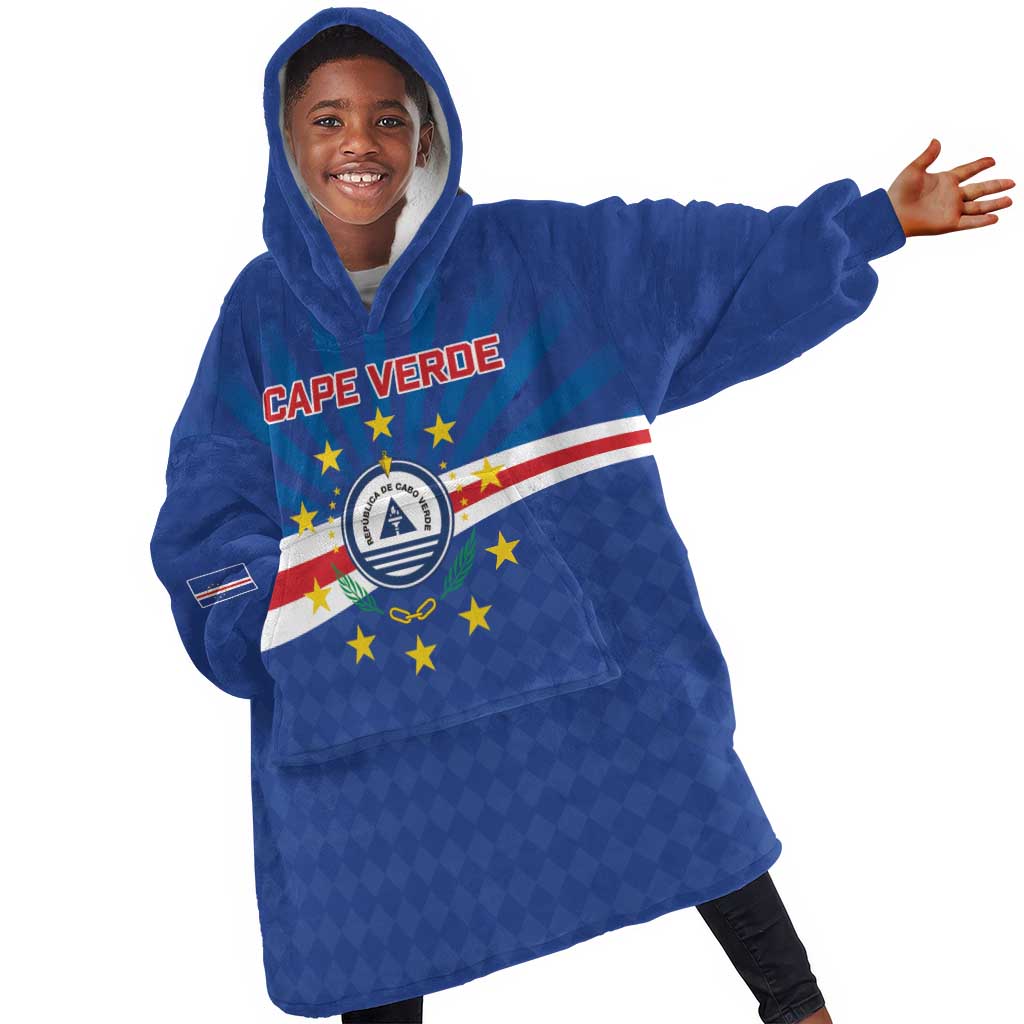 Cape Verde Football 2026 Kid Wearable Blanket Hoodie Historic First World Cup Appearance - African Pride