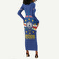Cape Verde Football 2026 Long Sleeve Bodycon Dress Historic First World Cup Appearance - African Pride
