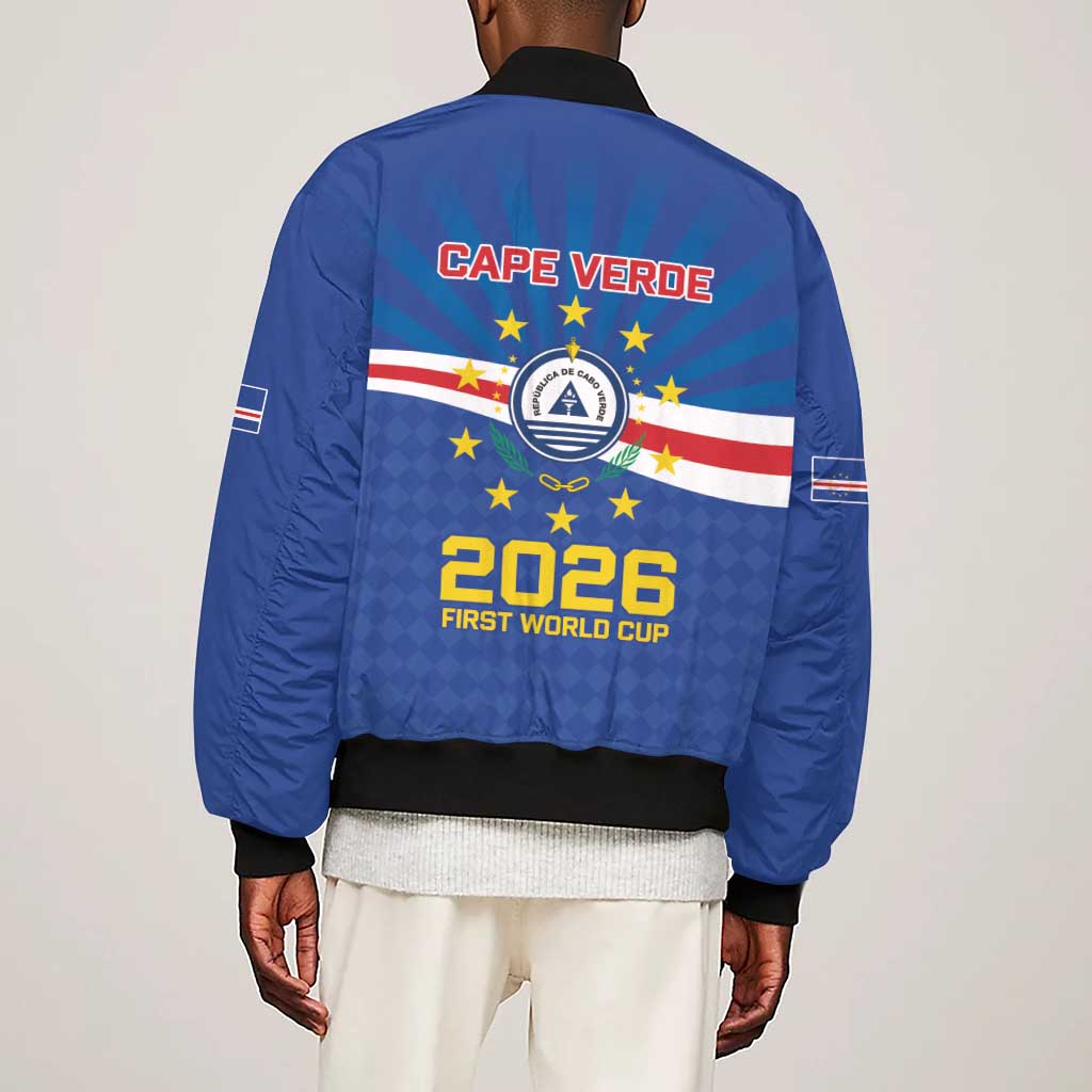 Cape Verde Football 2026 Sleeve Zip Bomber Jacket Historic First World Cup Appearance - African Pride