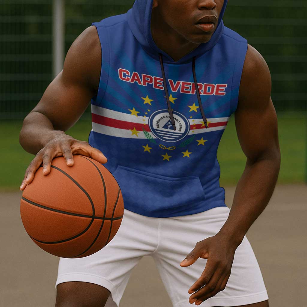 Cape Verde Football 2026 Sleeveless Hoodie Historic First World Cup Appearance - African Pride