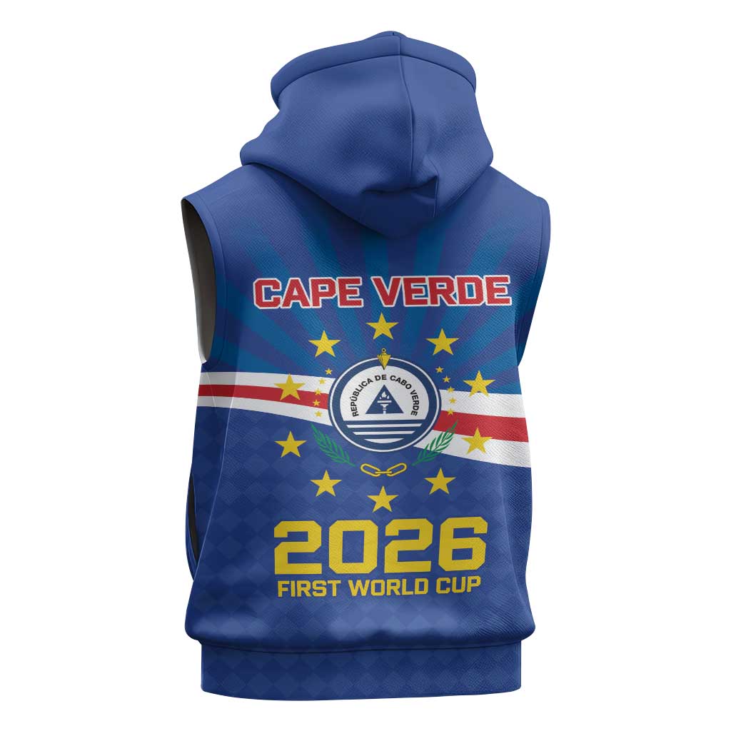 Cape Verde Football 2026 Sleeveless Zip Hoodie Historic First World Cup Appearance - African Pride