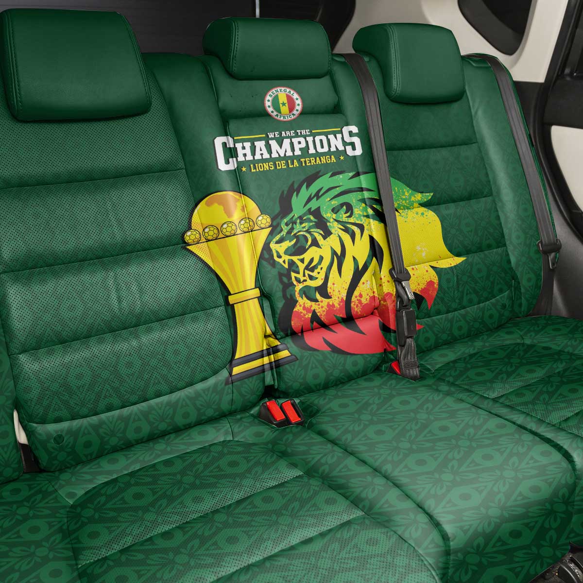 Senegal Football Champions Back Car Seat Cover Lions of Teranga Rise