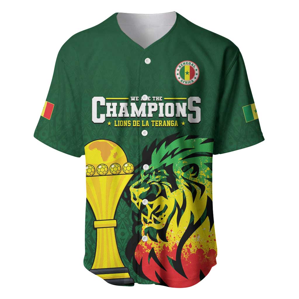 Senegal Football Champions Custom Baseball Jersey Lions of Teranga Rise
