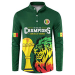 Senegal Football Champions Custom Button Sweatshirt Lions of Teranga Rise