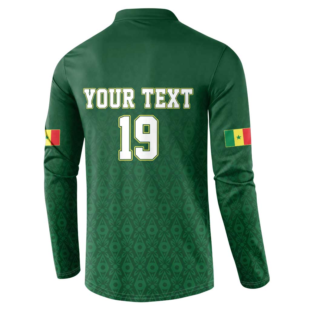 Senegal Football Champions Custom Button Sweatshirt Lions of Teranga Rise