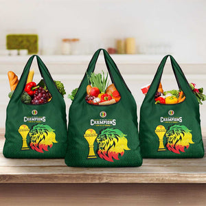 Senegal Football Champions Grocery Bag Lions of Teranga Rise