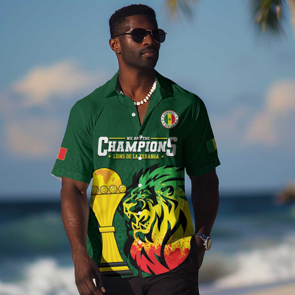 Senegal Football Champions Custom Hawaiian Shirt Lions of Teranga Rise