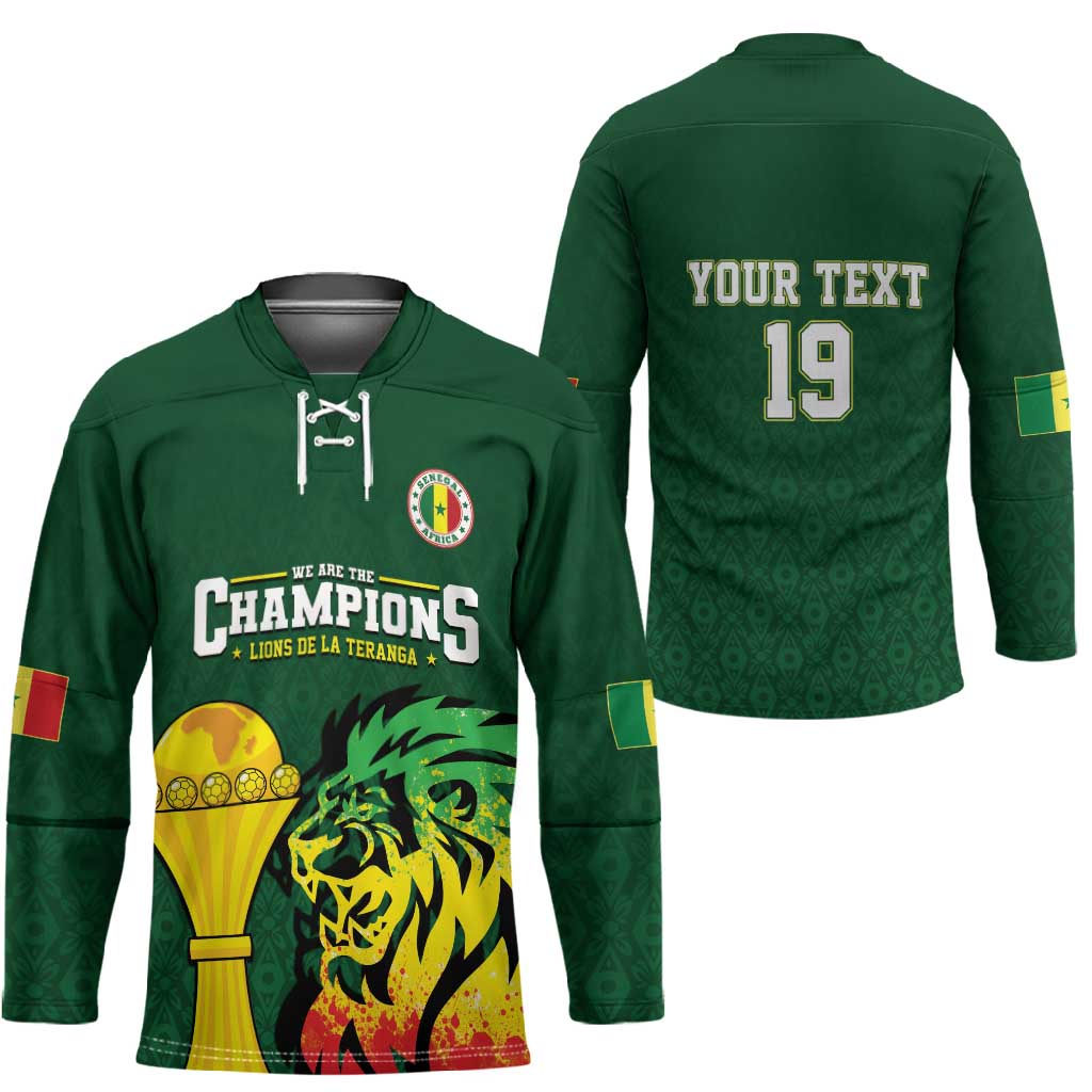 Senegal Football Champions Custom Hockey Jersey Lions of Teranga Rise