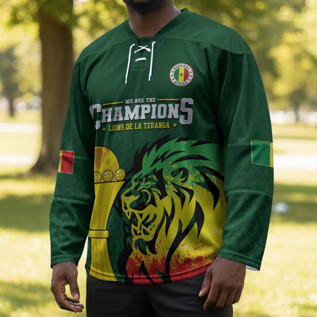 Senegal Football Champions Custom Hockey Jersey Lions of Teranga Rise