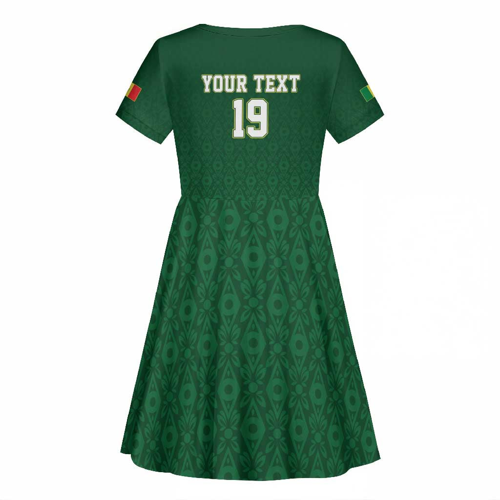 Senegal Football Champions Custom Kid Short Sleeve Dress Lions of Teranga Rise
