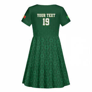 Senegal Football Champions Custom Kid Short Sleeve Dress Lions of Teranga Rise