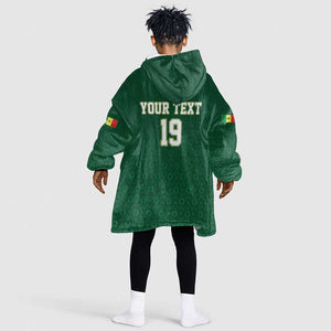 Senegal Football Champions Custom Kid Wearable Blanket Hoodie Lions of Teranga Rise