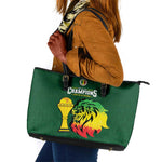 Senegal Football Champions Leather Tote Bag Lions of Teranga Rise
