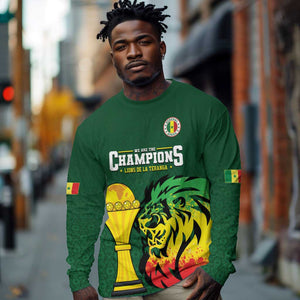 Senegal Football Champions Custom Long Sleeve Shirt Lions of Teranga Rise