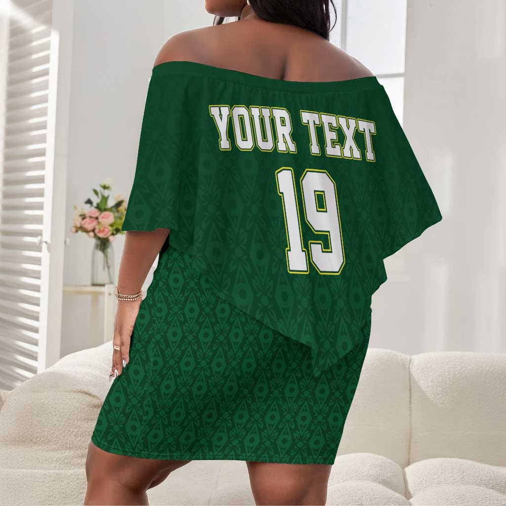 Senegal Football Champions Custom Off Shoulder Short Dress Lions of Teranga Rise