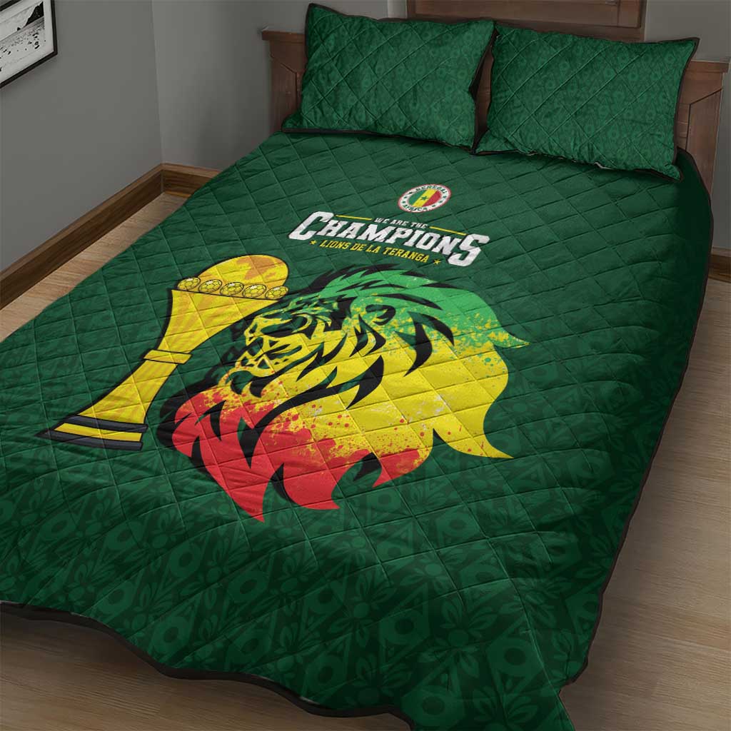Senegal Football Champions Quilt Bed Set Lions of Teranga Rise