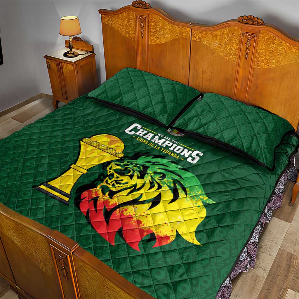 Senegal Football Champions Quilt Bed Set Lions of Teranga Rise