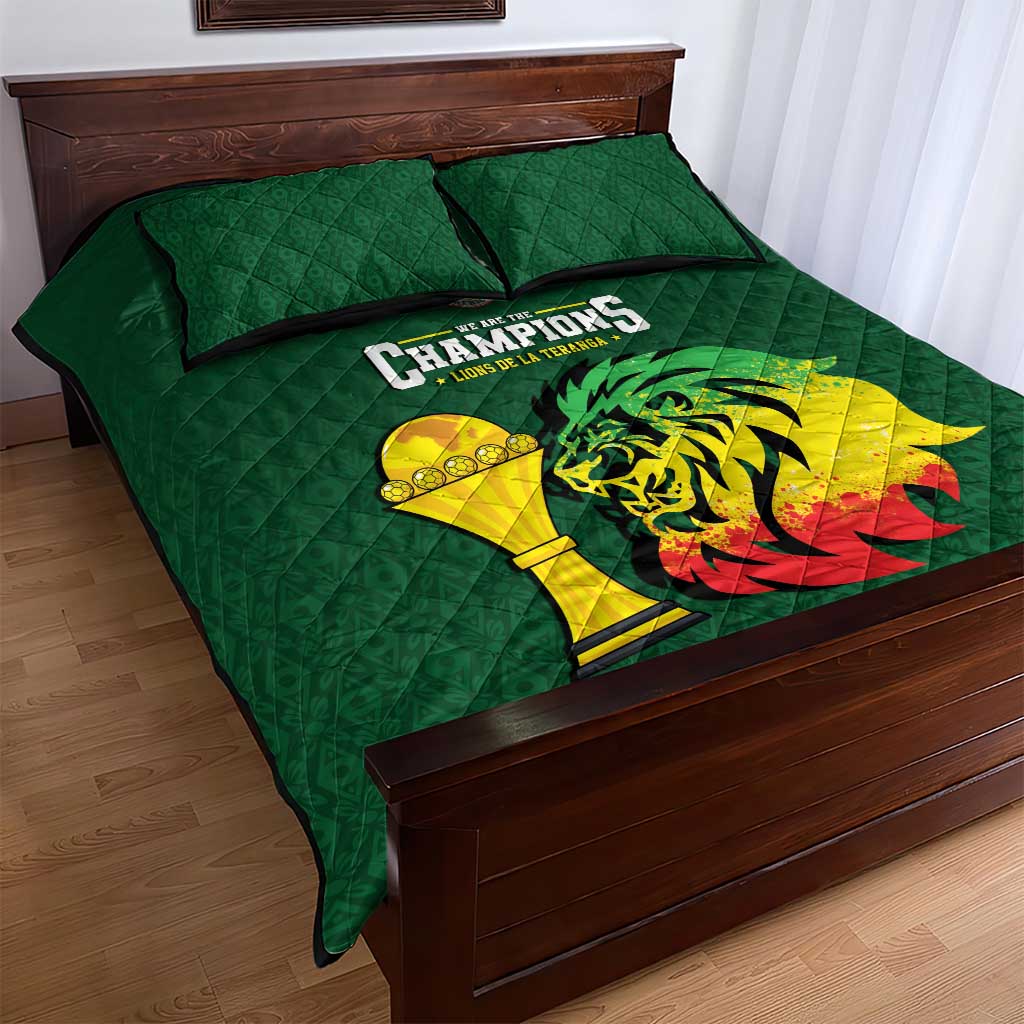 Senegal Football Champions Quilt Bed Set Lions of Teranga Rise
