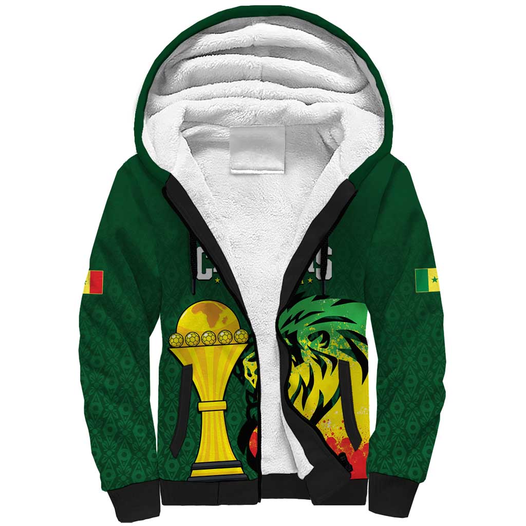 Senegal Football Champions Custom Sherpa Hoodie Lions of Teranga Rise