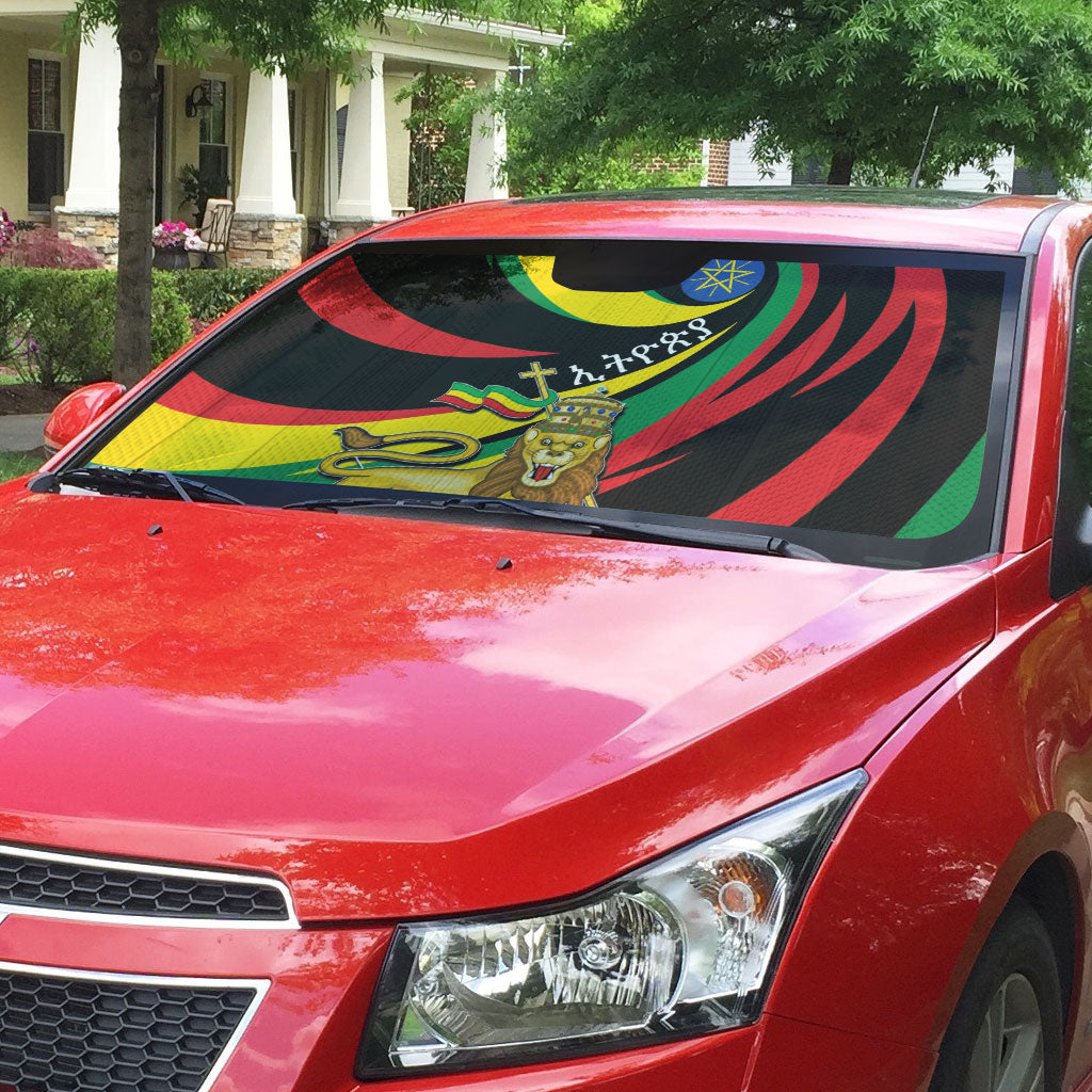 Ethiopia National Day 1991 Auto Sun Shade Habesha Lion Of Judah