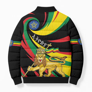 Ethiopia National Day 1991 Bomber Puffer Jacket Habesha Lion Of Judah