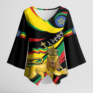 Ethiopia National Day 1991 Kimono Sleeve Blouse Habesha Lion Of Judah