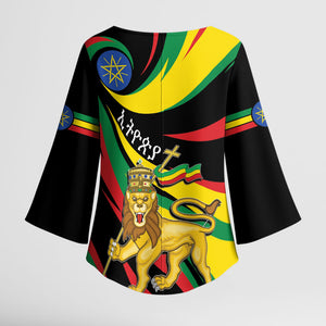 Ethiopia National Day 1991 Kimono Sleeve Blouse Habesha Lion Of Judah