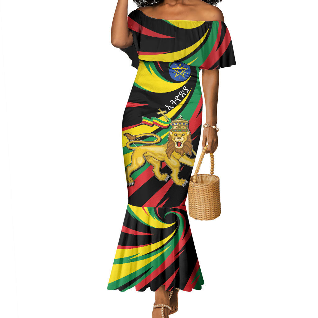 Ethiopia National Day 1991 Mermaid Dress Habesha Lion Of Judah
